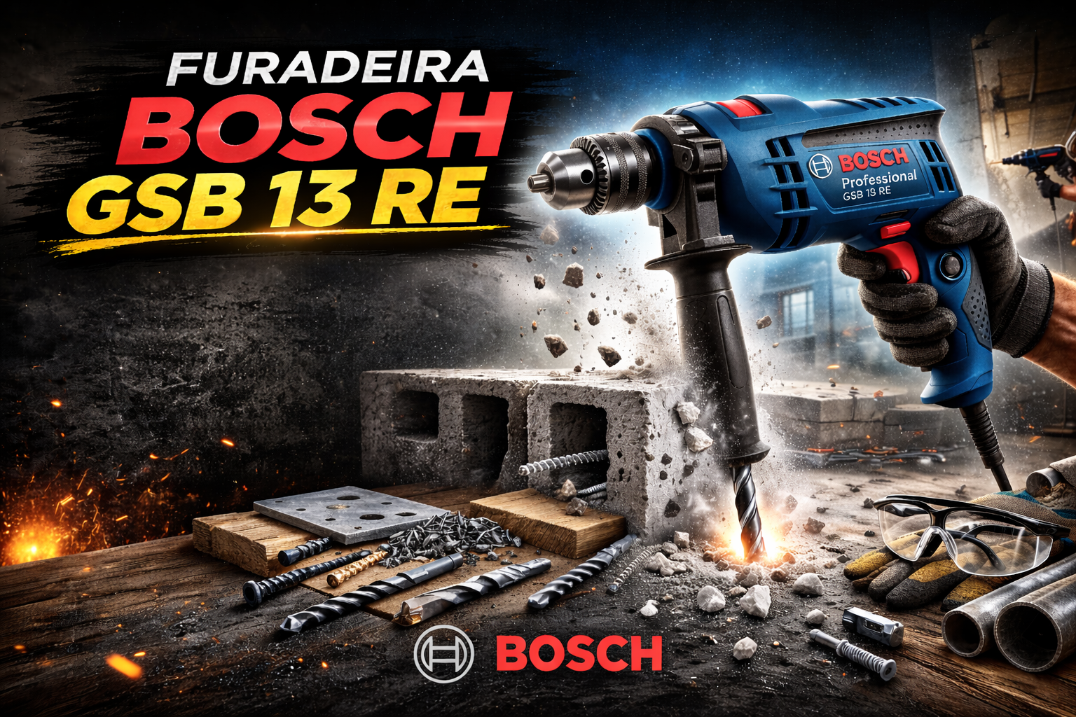 Furadeira Bosch GSB 13 RE é boa para uso profissional