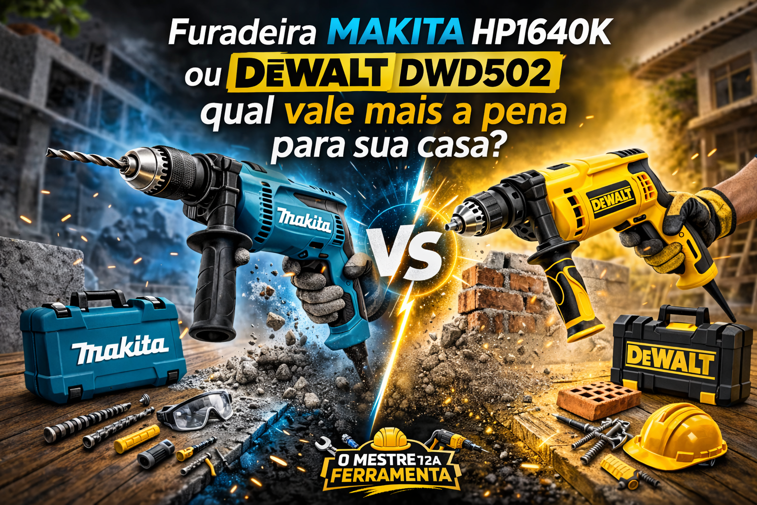 Furadeira Makita HP1640K ou Dewalt DWD502 qual vale mais a pena para sua casa