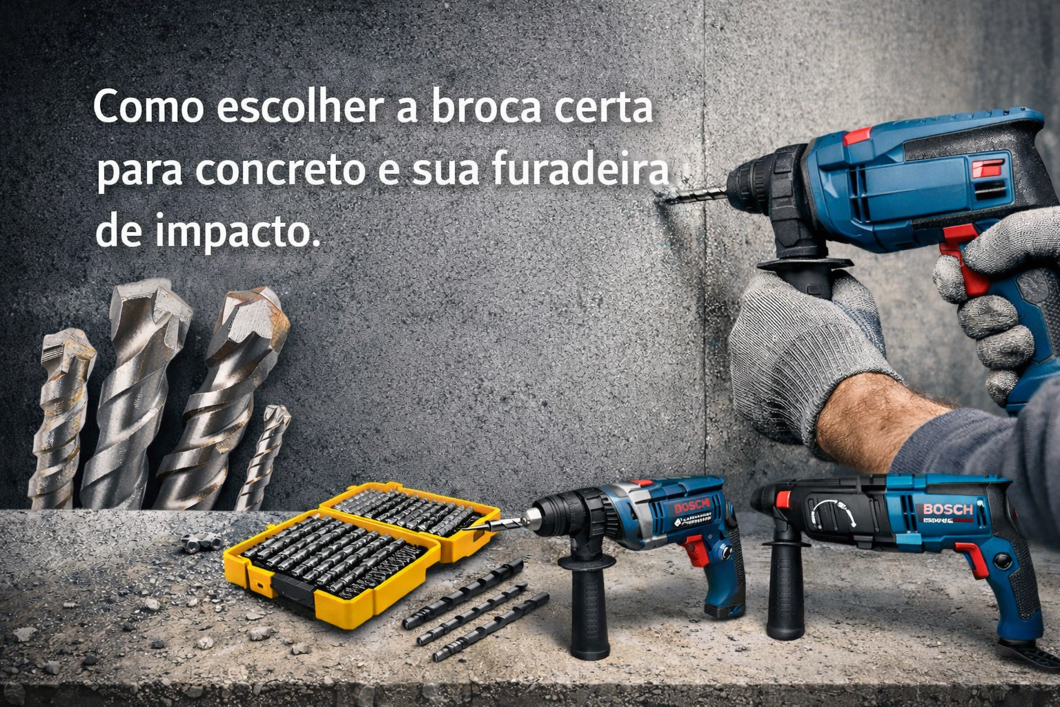 Como escolher a broca certa para concreto e sua furadeira de impacto